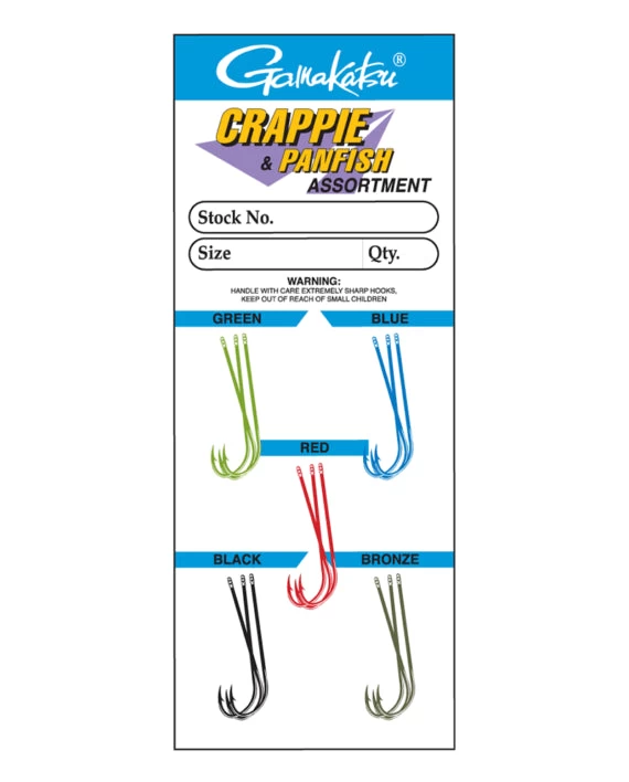 Gamakatsu Multi-Color Crappie & Panfish Hook Assortment 3 Gamakatsu Multi-Color Crappie & Panfish Hook Assortment
