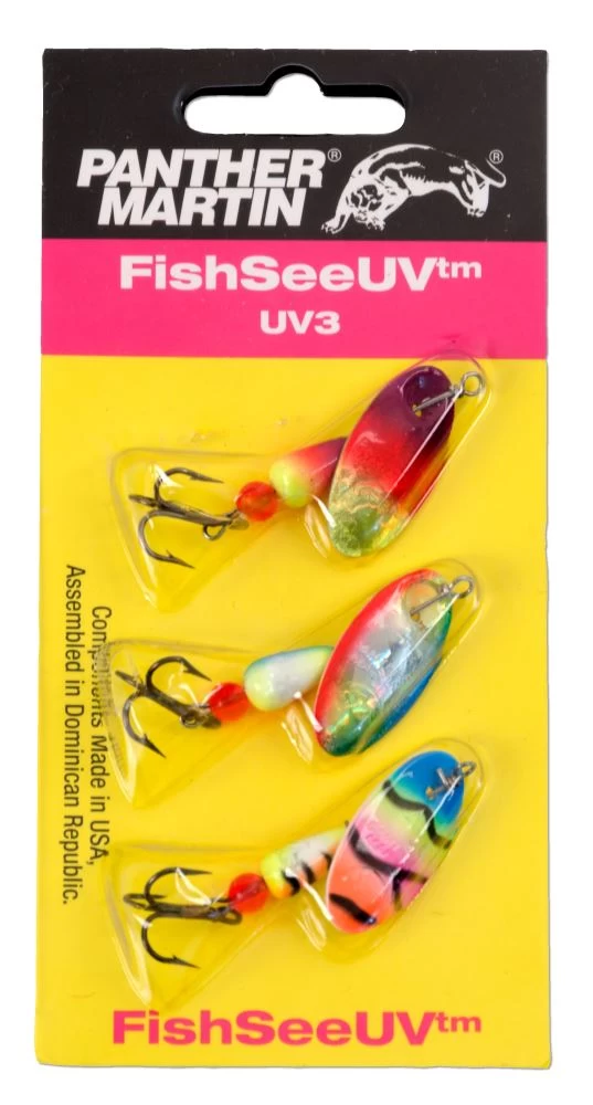 Panther Martin FishSeeUV Ultra Violet 3 Pack Spinner Kit 3 Panther Martin FishSeeUV Ultra Violet 3 Pack Spinner Kit
