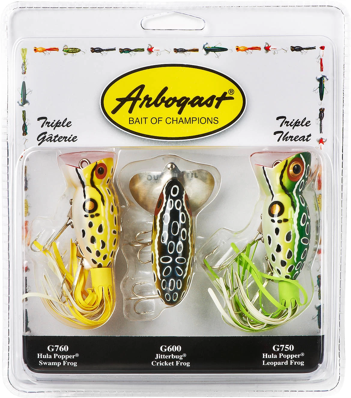 Arbogast Triple Threat Classic Topwaters Variety Pack 3 Arbogast Triple Threat Classic Topwaters Variety Pack